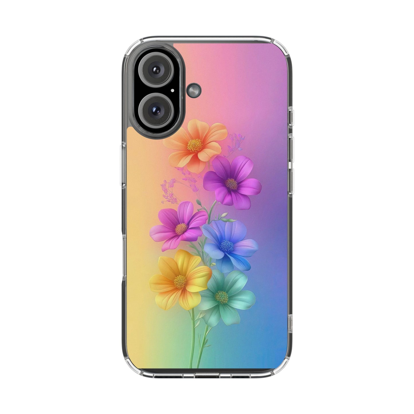 Floral Clear Phone Case – Colorful Flower Design
