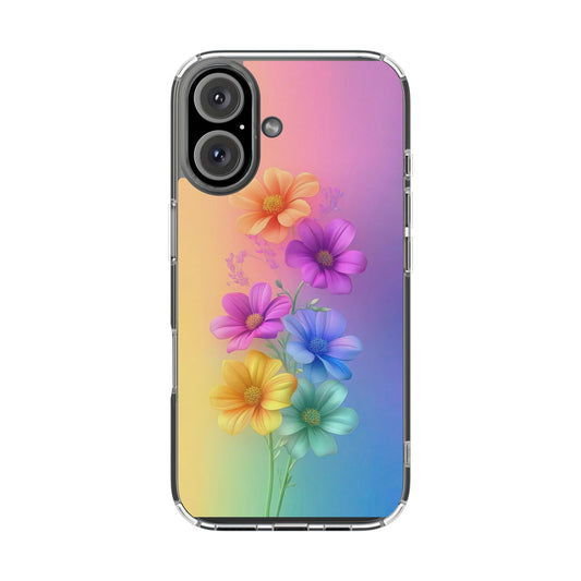 Floral Clear Phone Case – Colorful Flower Design