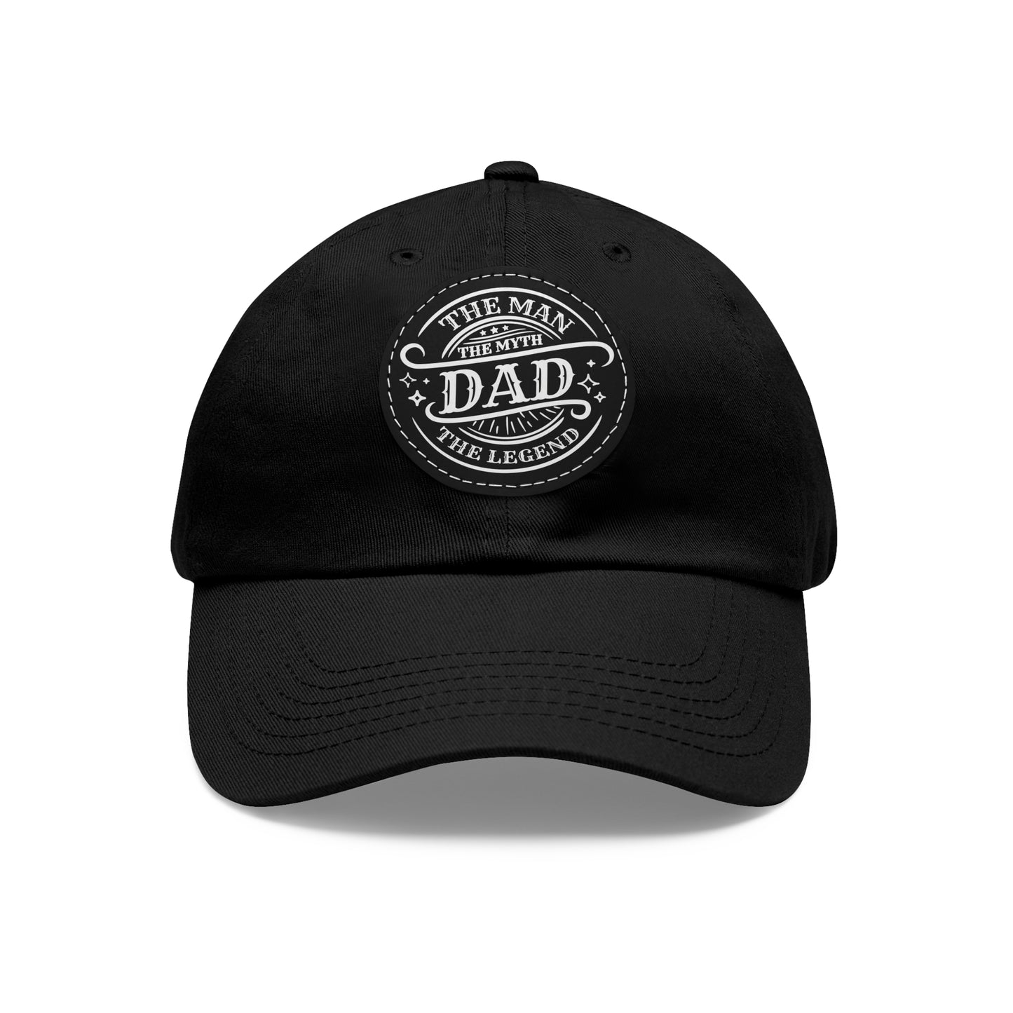 Classic Dad Hat with Leather Patch - 'The Man, The Myth, The Legend'