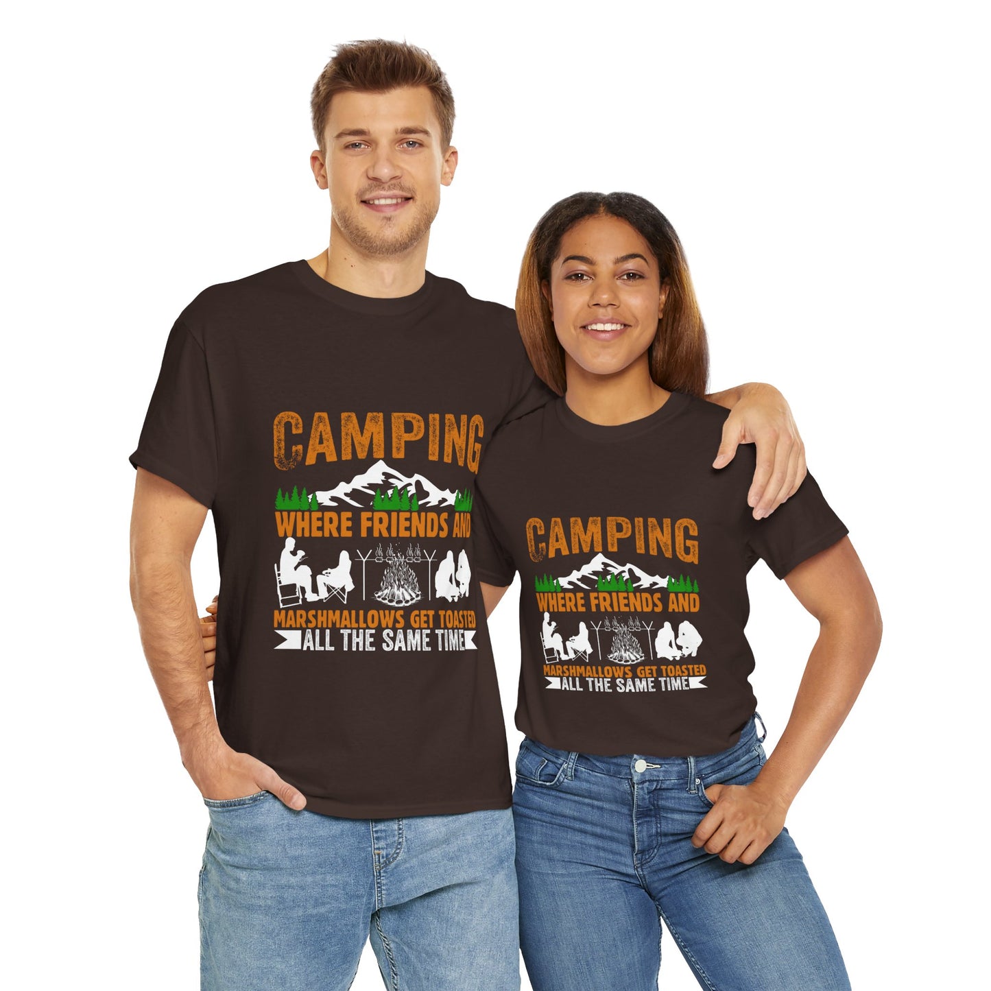 Camping Friends Unisex Heavy Cotton Tee - Perfect for Outdoor Adventures