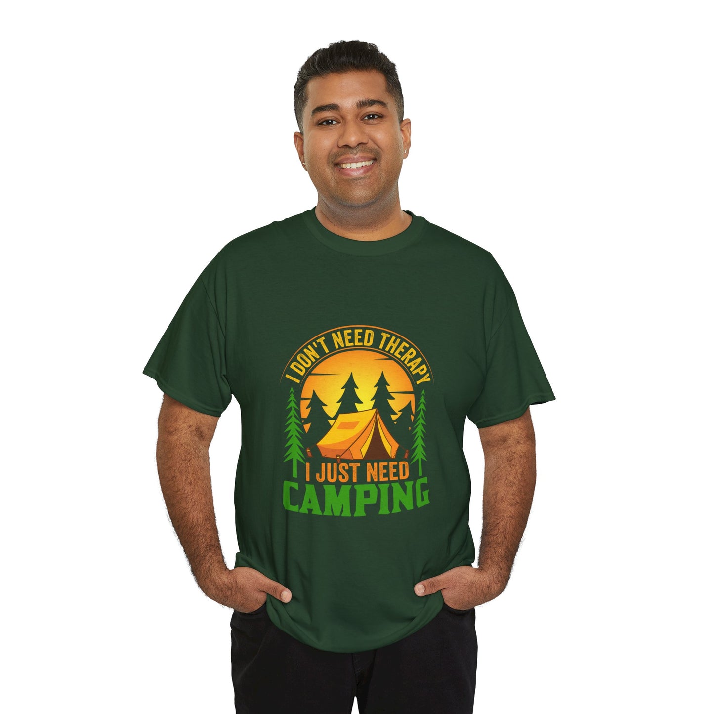 Camping Therapy Unisex Heavy Cotton Tee - Perfect for Outdoor Enthusiasts