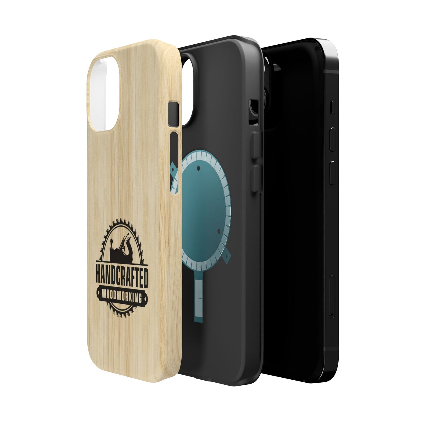 Handcrafted Woodworking Logo Magnetic Phone Cases