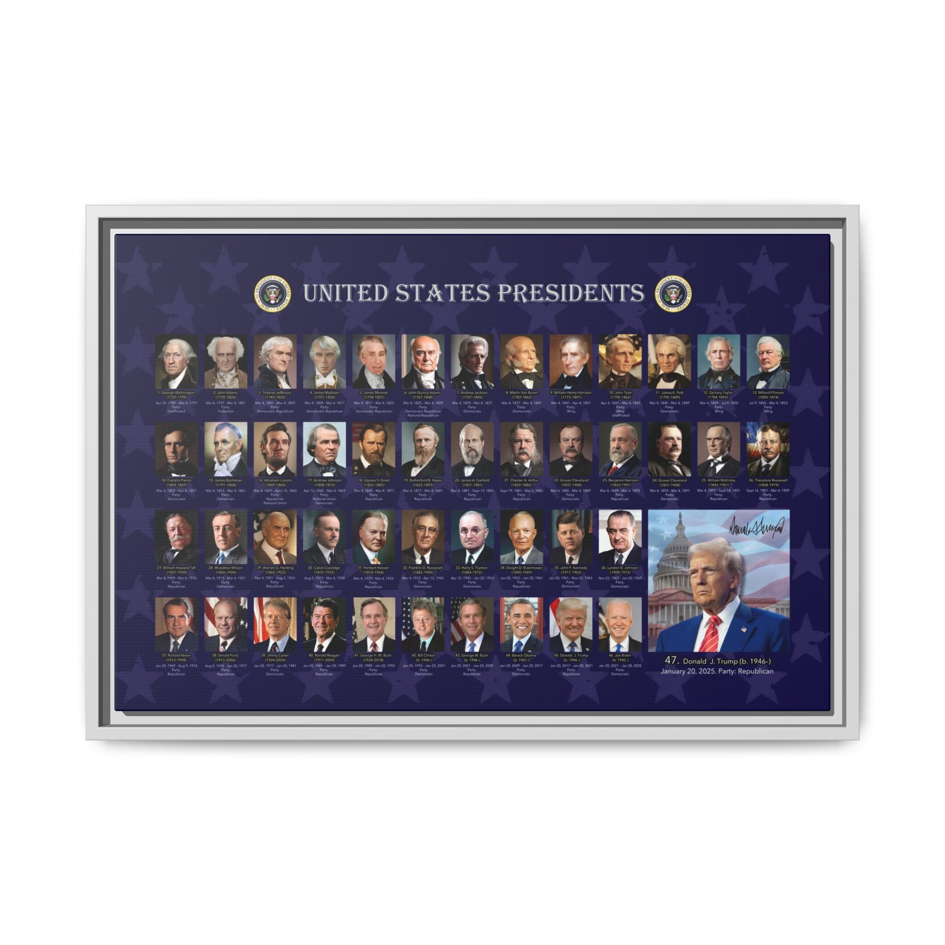 Presidential Portraits Canvas Art Print / Framed