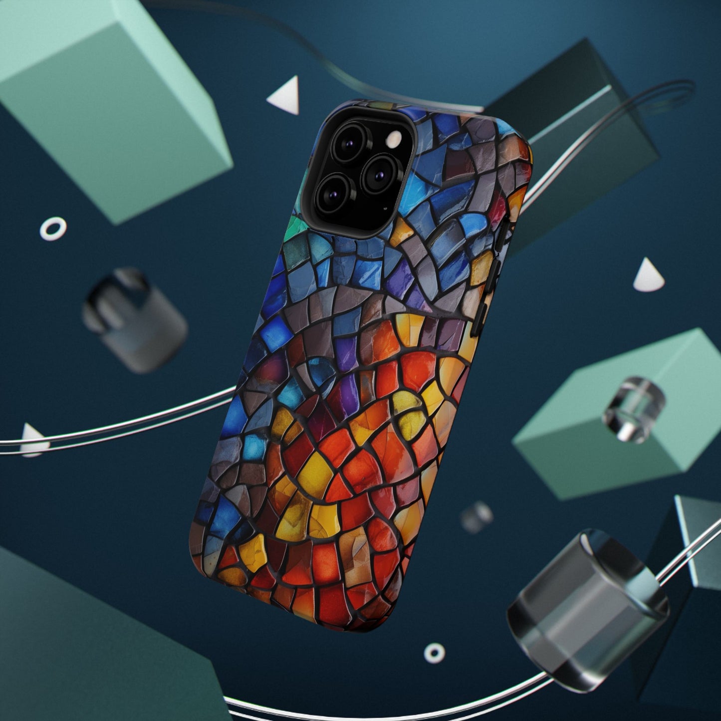 Stained Glass Impact-Resistant Phone Case, Colorful Phone Cover