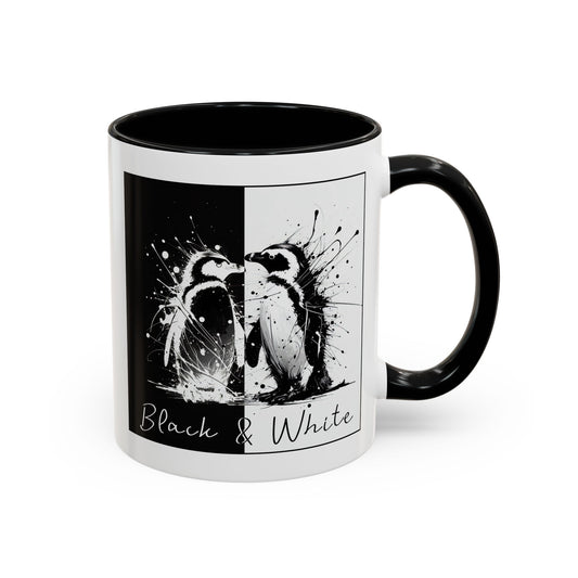 Black & White Penguins Accent Coffee Mug (11, 15oz)