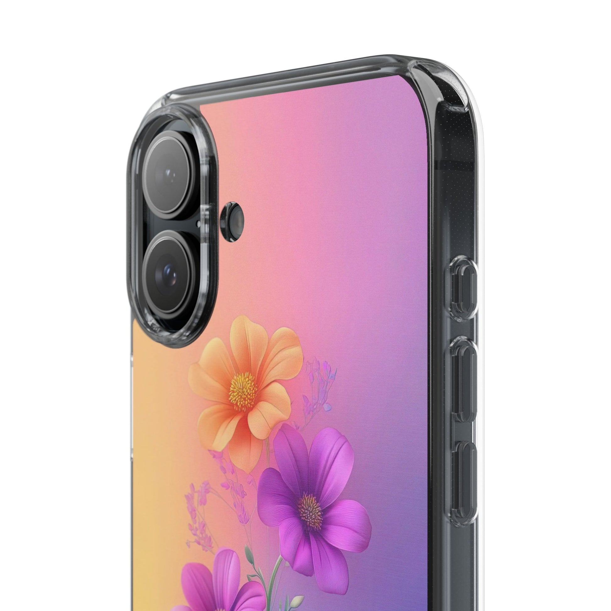 Floral Clear Phone Case – Colorful Flower Design