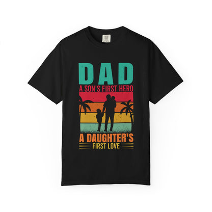 Retro Dad T-Shirt - A Son's Hero & Daughter's Love