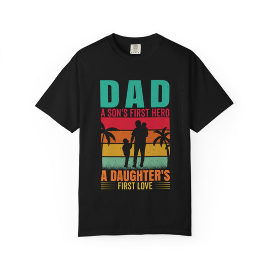 Retro Dad T-Shirt - A Son's Hero & Daughter's Love