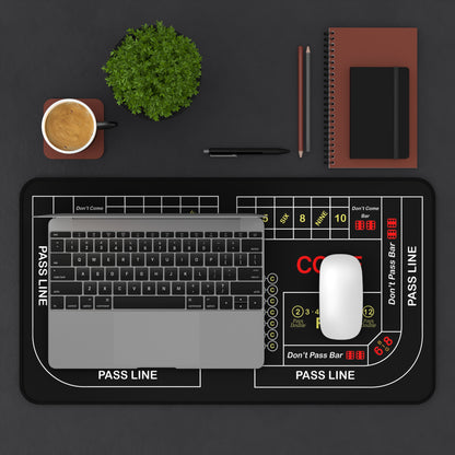 Casino Craps 2 Desk Mat — 2-in-1 Gaming Surface / Black
