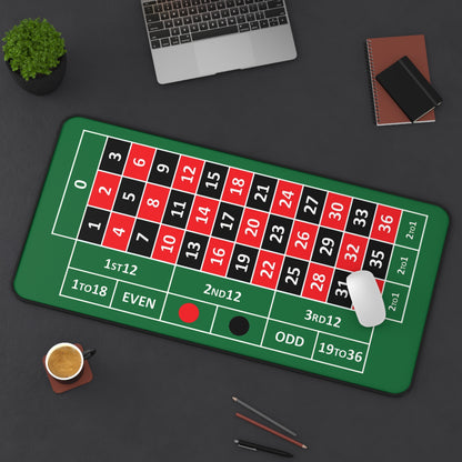 European Roulette Desk Mat — Casino-Themed Gaming/Office Mat