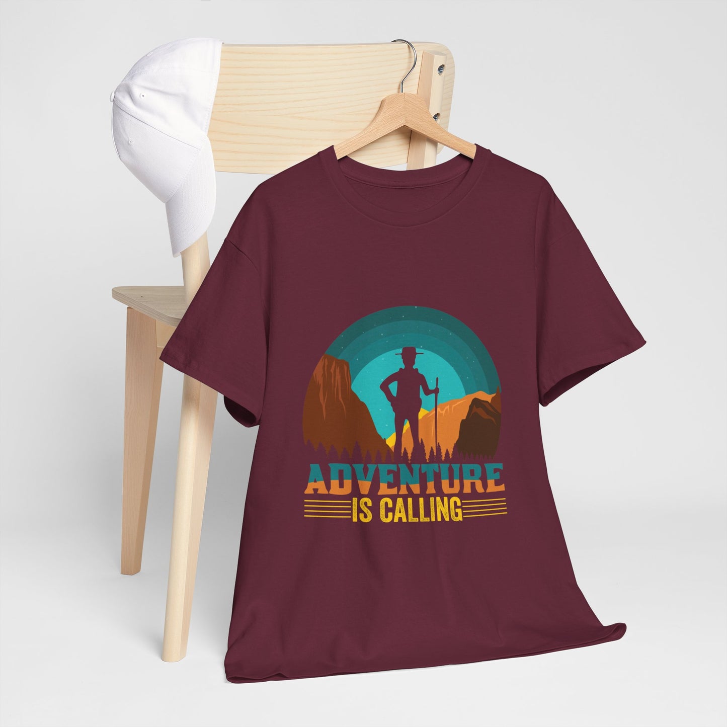 Adventure Is Calling Unisex Heavy Cotton Tee - Perfect for Outdoorsy Souls