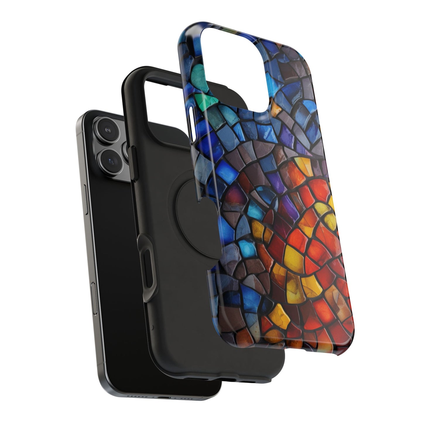 Stained Glass Impact-Resistant Phone Case, Colorful Phone Cover