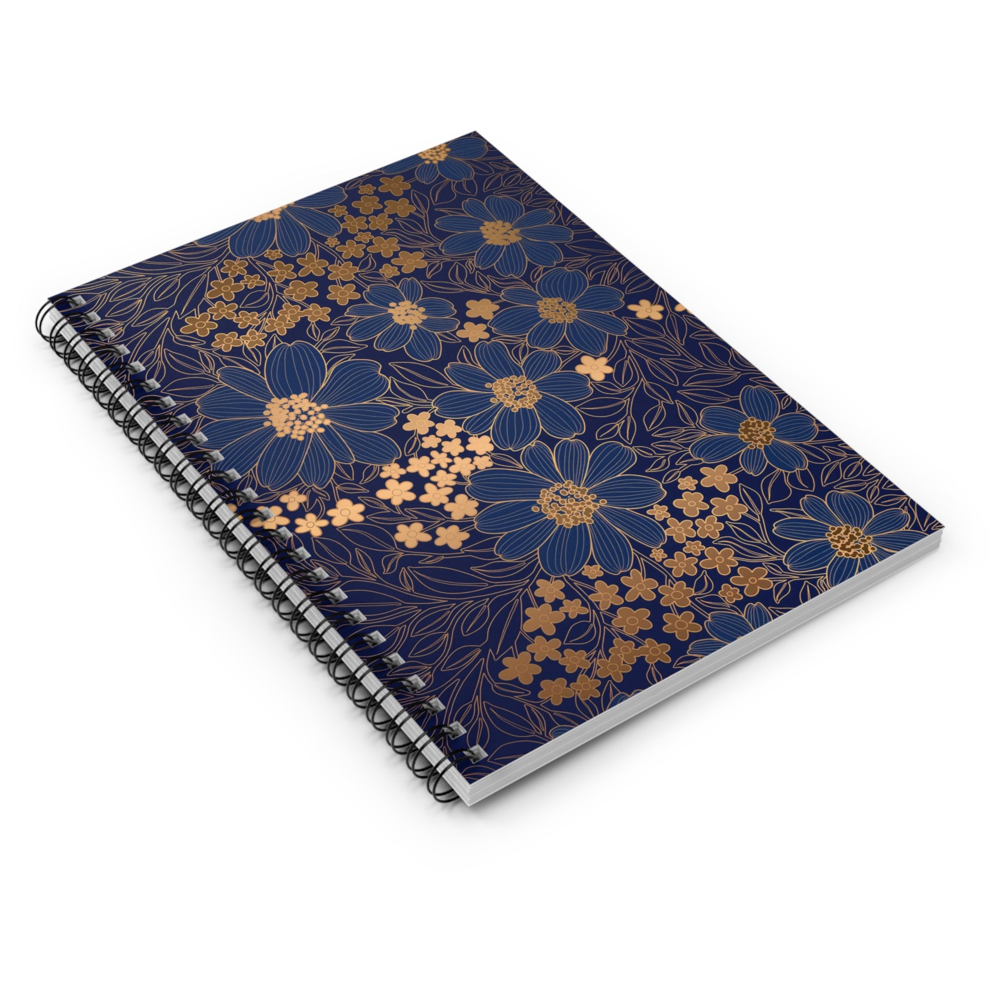 Elegant Floral Spiral Notebook – 6" x 8" Ruled Journal