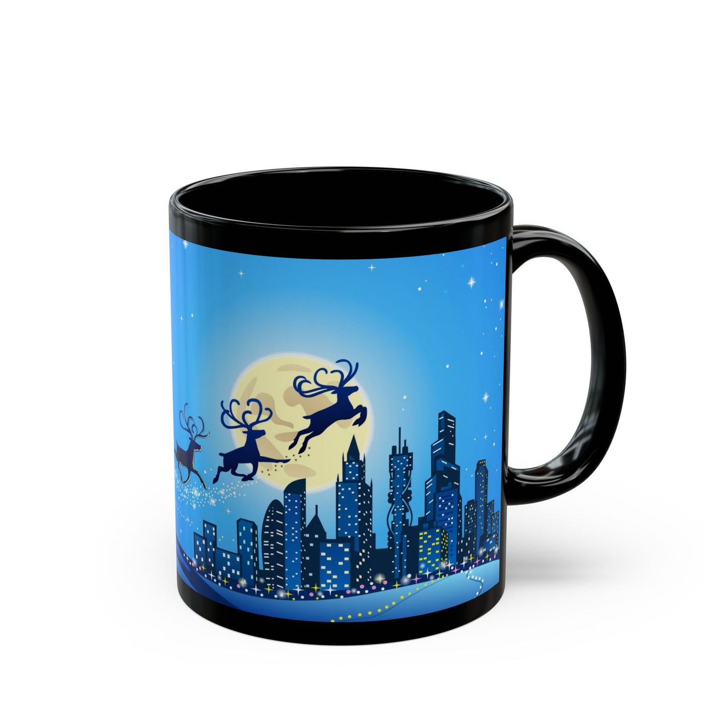 Santa Claus Is Back in Town Black Mug - 11oz, 15oz