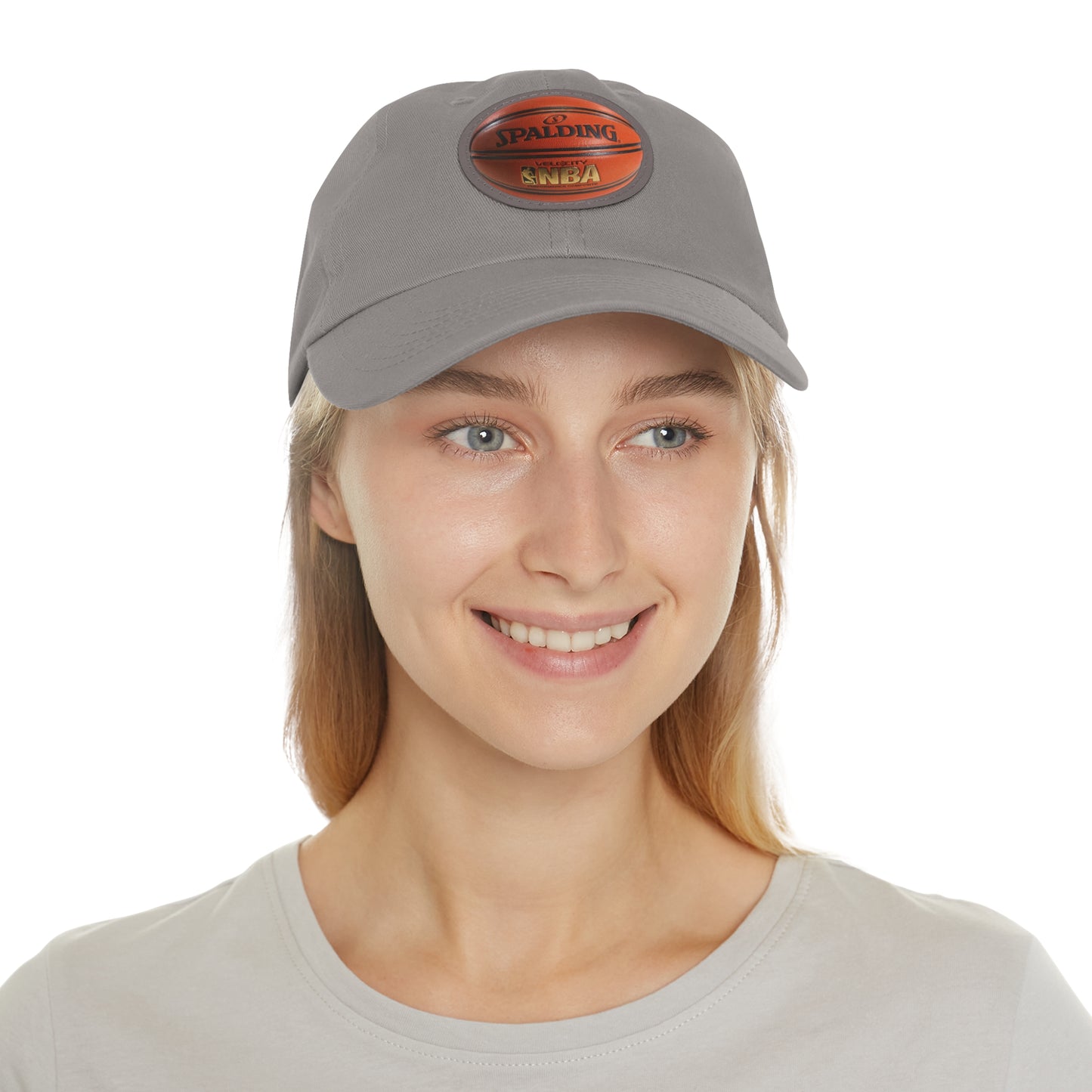 Basketball Dad Hat with Leather Patch (Round)