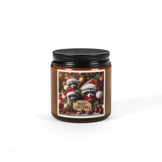 Christmas Scented Soy Candle (Multi-Size, Amber Jar)