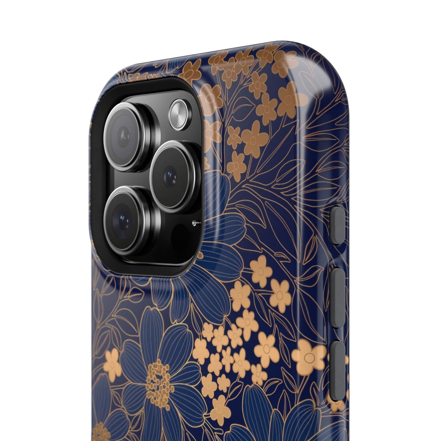 Luxury Serial Magnetic Phone Case, Golden Floral