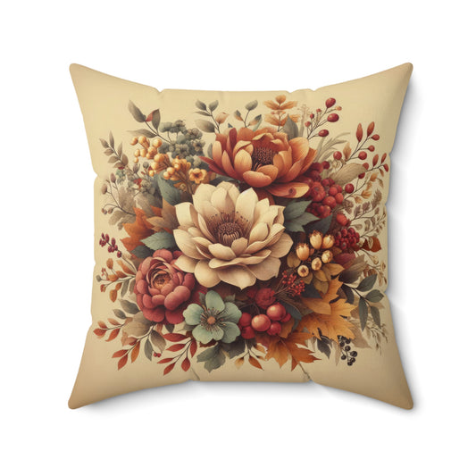 Autumn Bouquet Spun Polyester Square Pillow