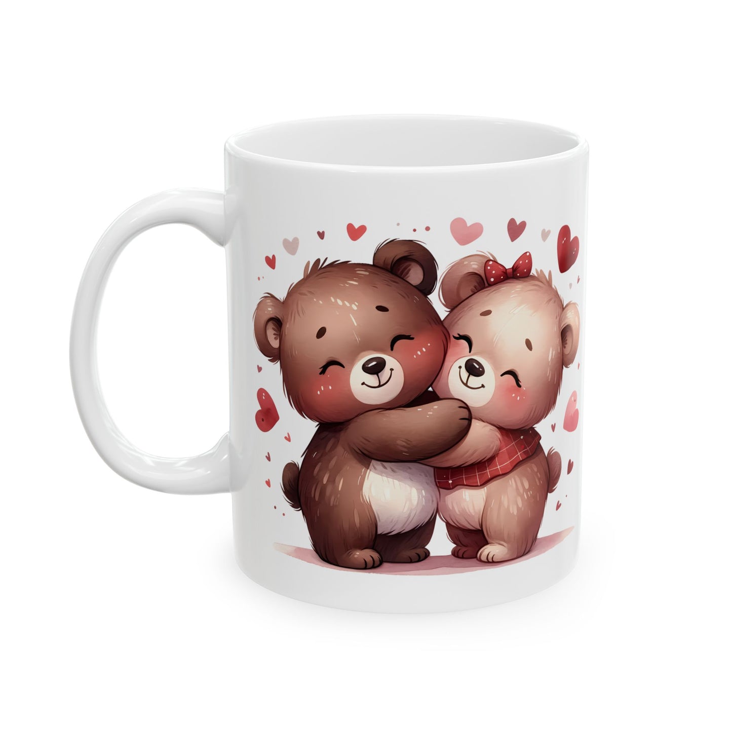 Cute Bear Love Ceramic Mug - Adorable 11oz & 15oz Heart Design