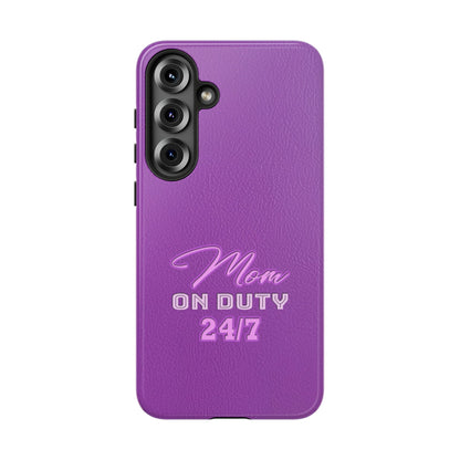 Mom On Duty Impact-Resistant Case, Purple Case for Mothers