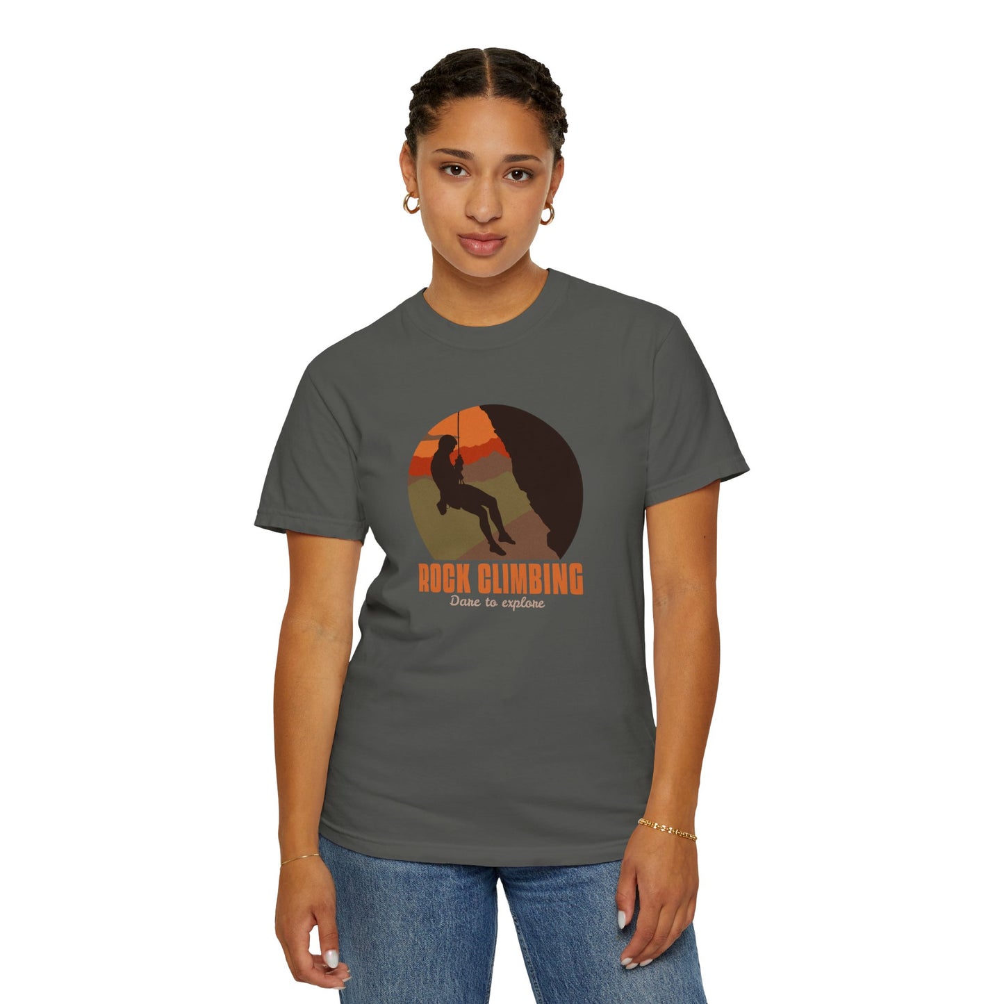 Rock Climbing Dare To Explore Unisex Garment-Dyed T-shirt