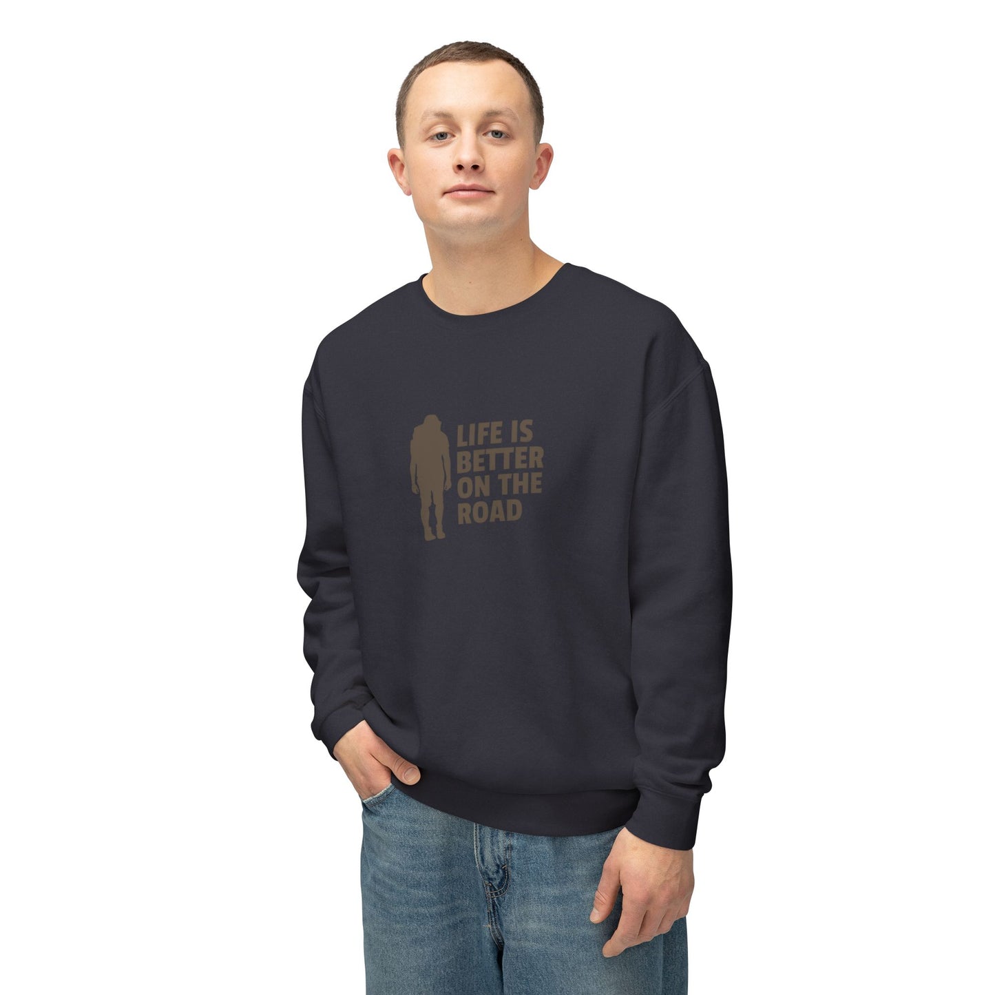 Life Is Better On The Road Unisex Lightweight Crewneck Sweatshirt