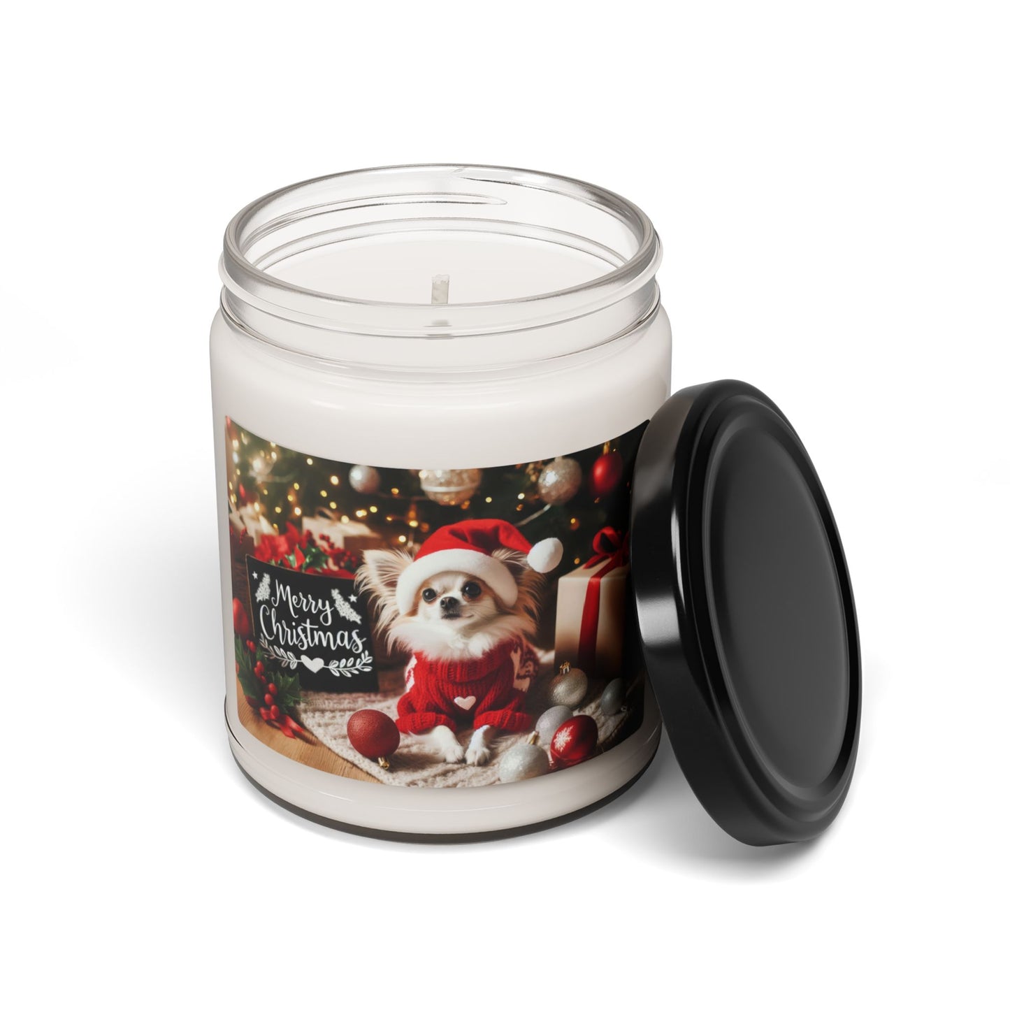 Merry Christmas Chihuahua Scented Soy Candle, 9oz