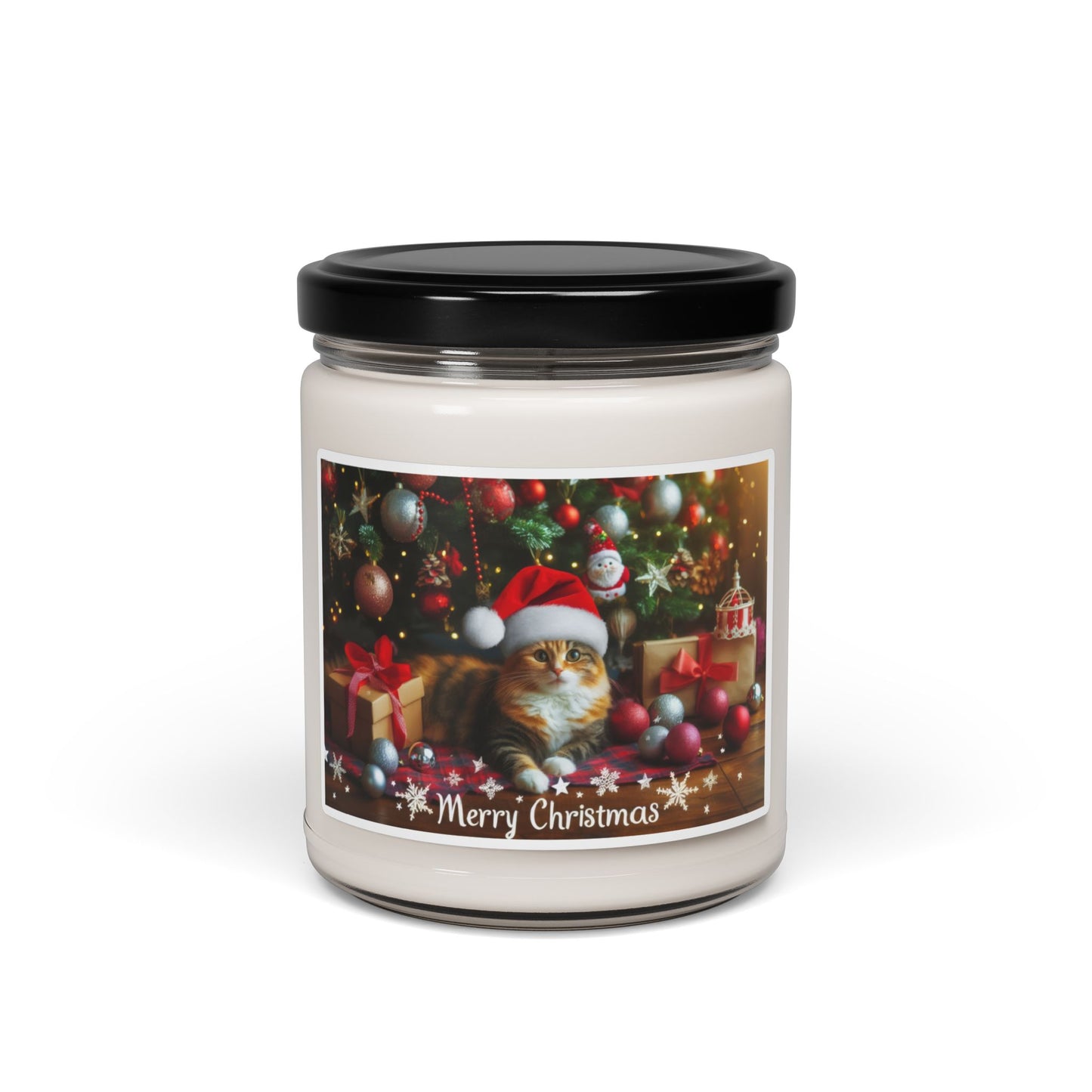 Christmas Cat Scented Soy Candle, 9oz