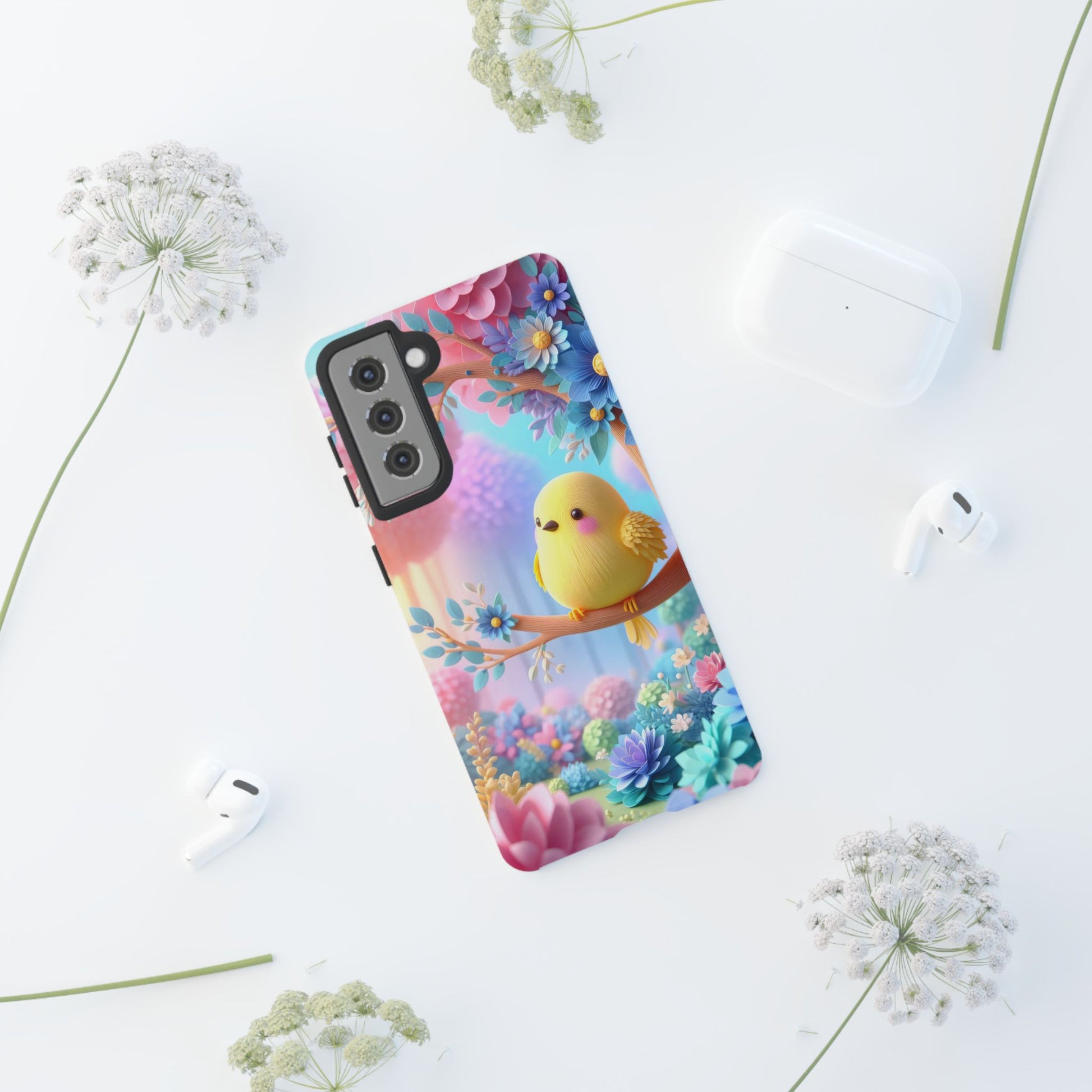 Colorful Bird Samsung Phone Case, Spring Vibe Mobile Shell