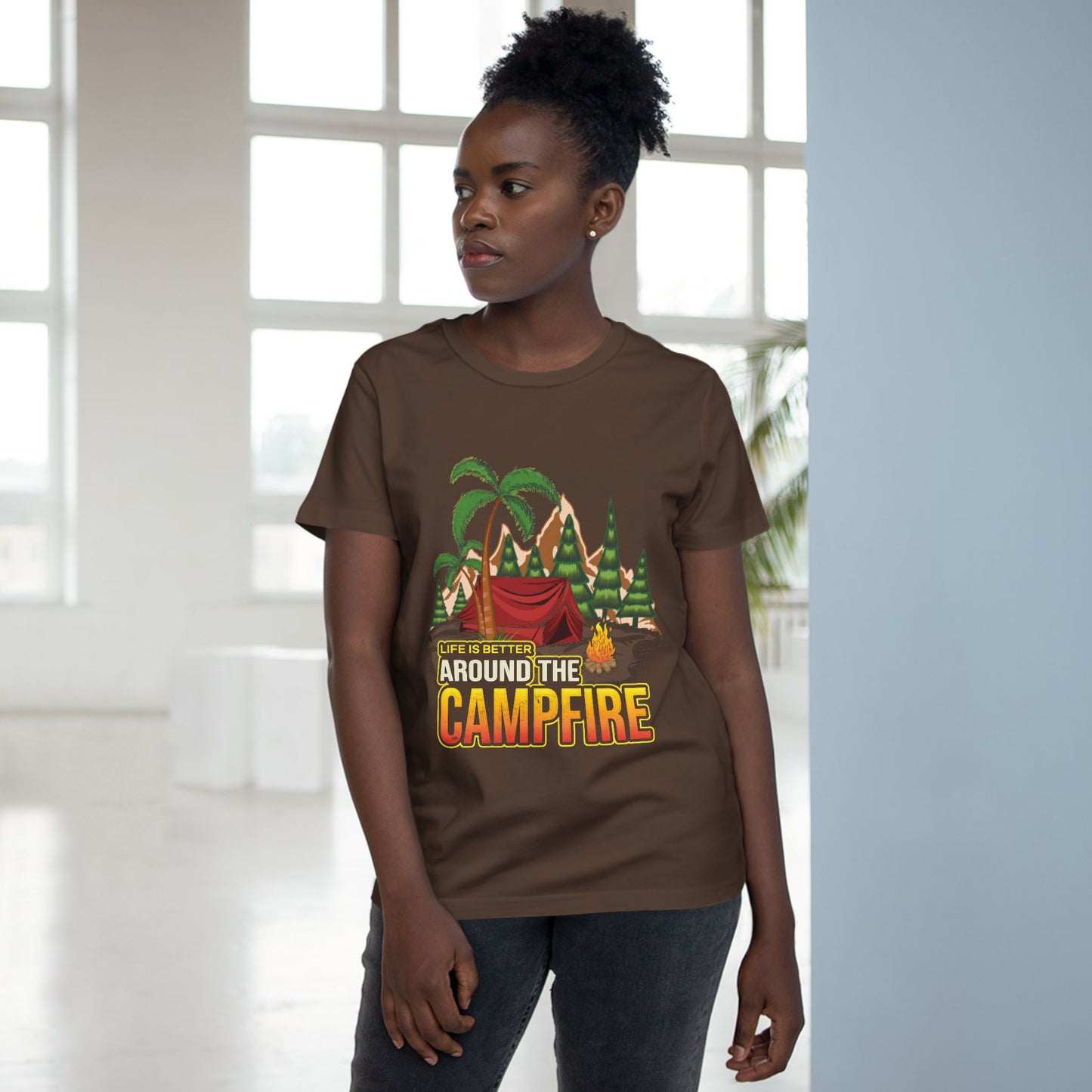 Women's Campfire Vibes Tee - Life is Better Around the Campfire Shirt