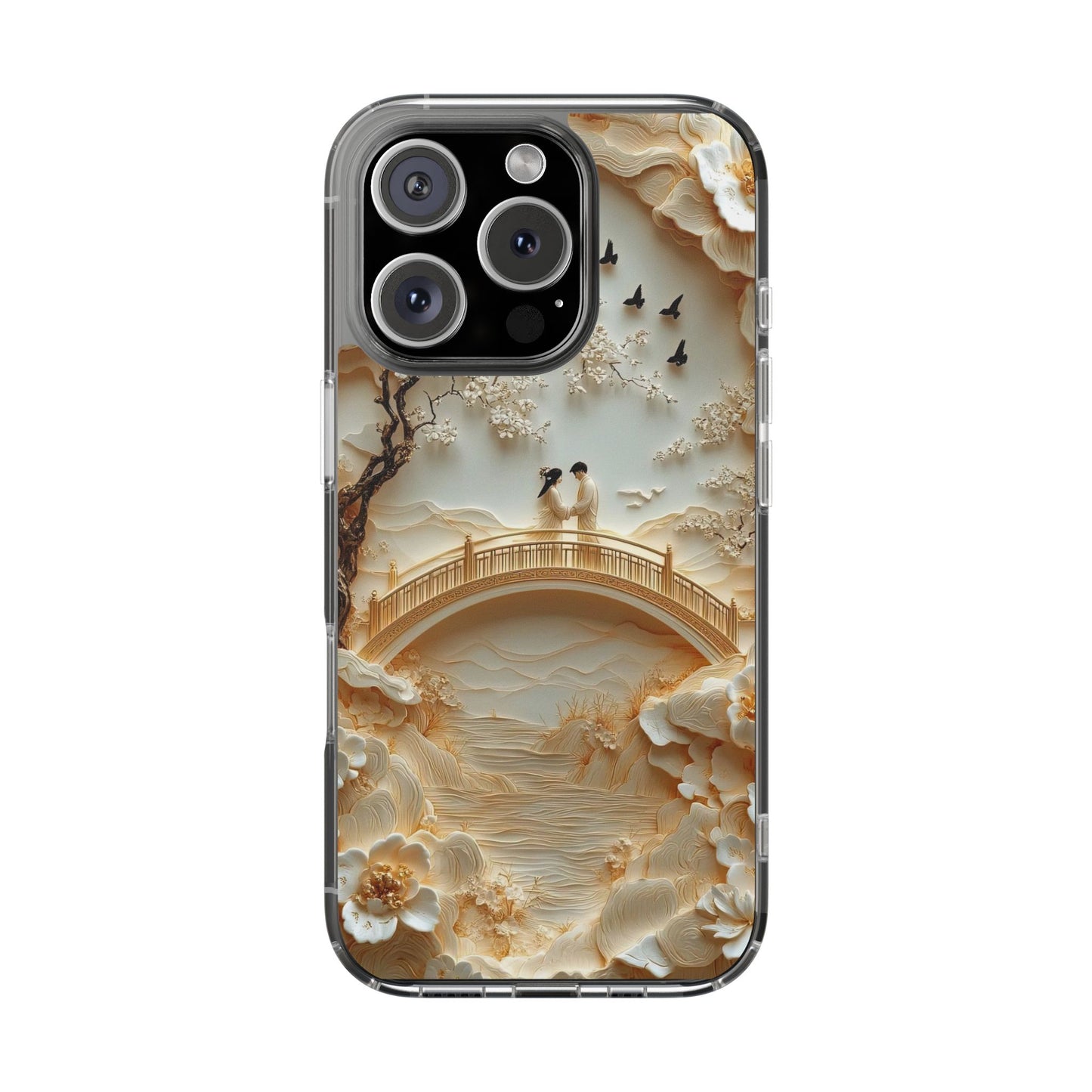 Romantic Couple 3D Effect Clear Cases,  Artistic Protective Cover