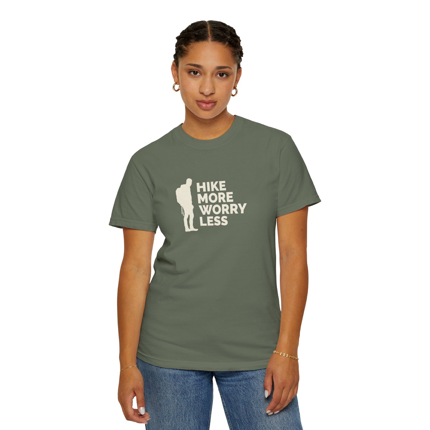 Hike More Worry Less Unisex Garment-Dyed T-shirt