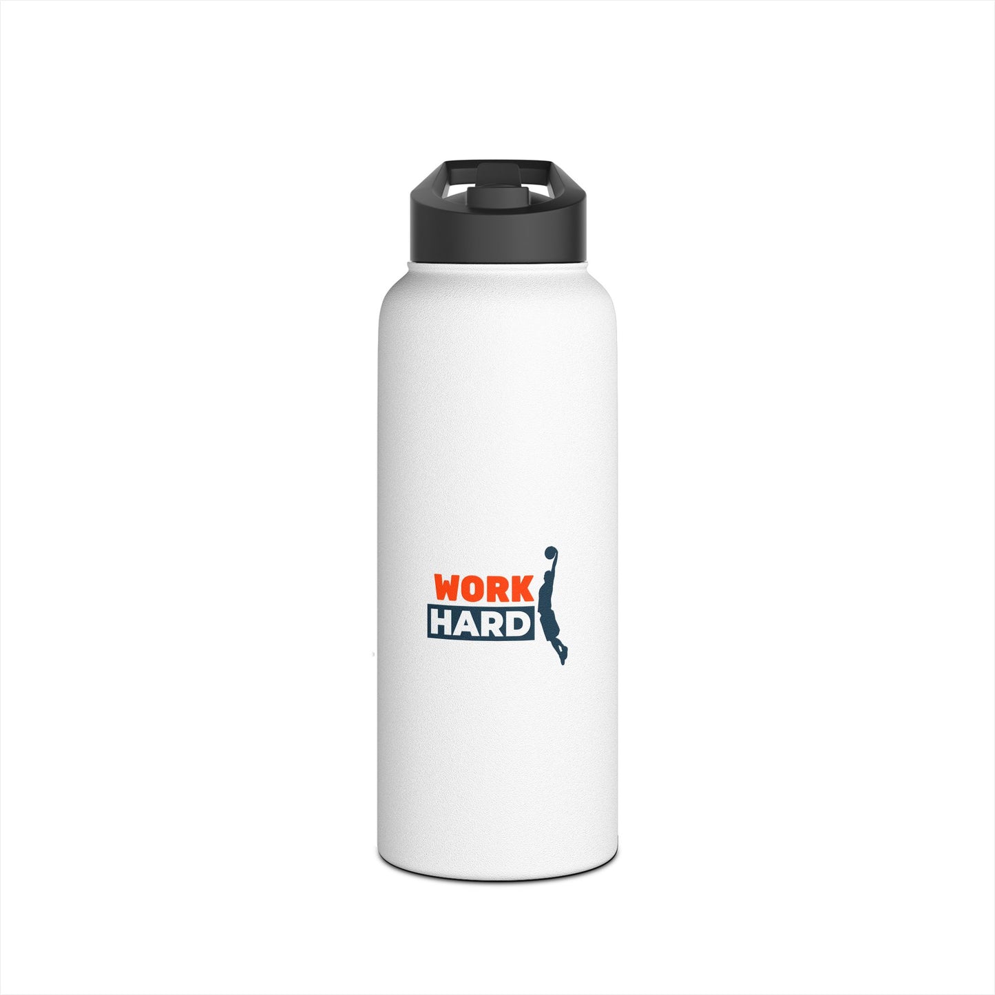 Work Hard Stainless Steel Water Bottle, Standard Lid