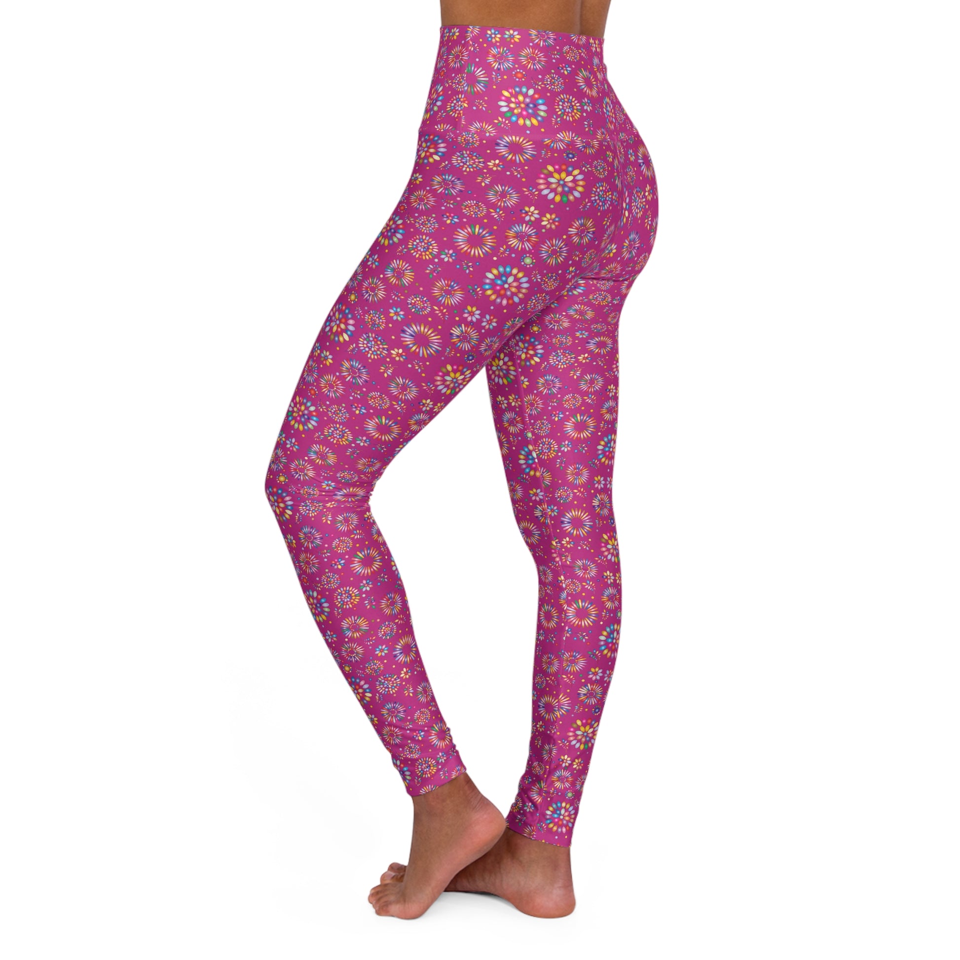 Vibrant Vibes High Waisted Yoga Leggings / Pink