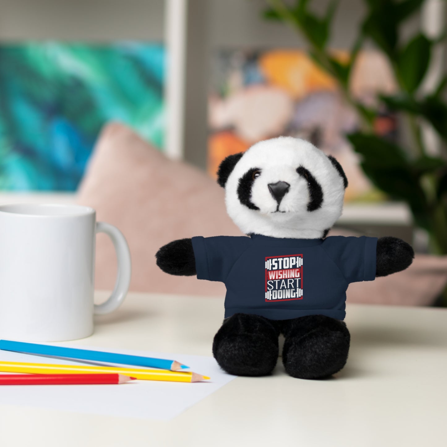 Stuffed Animal Toy with Tee Shirt, Motivational Plush Toy