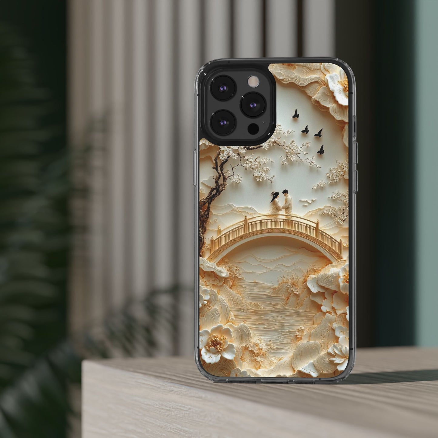 Romantic Couple 3D Effect Clear Cases,  Artistic Protective Cover