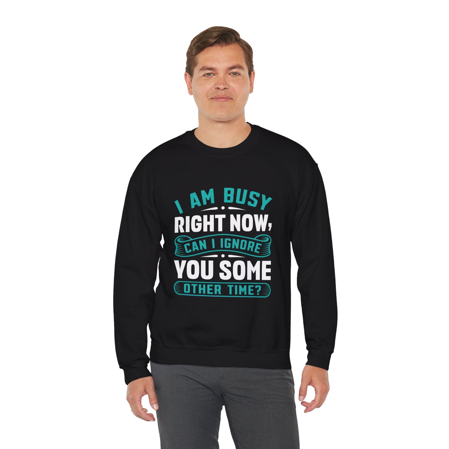 Funny Unisex Crewneck Sweatshirt - "I Am Busy Right Now, Can I Ignore You Some Other Time?"