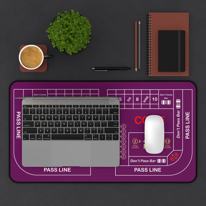 Casino Craps 2 Desk Mat — 2-in-1 Gaming Surface / Purple