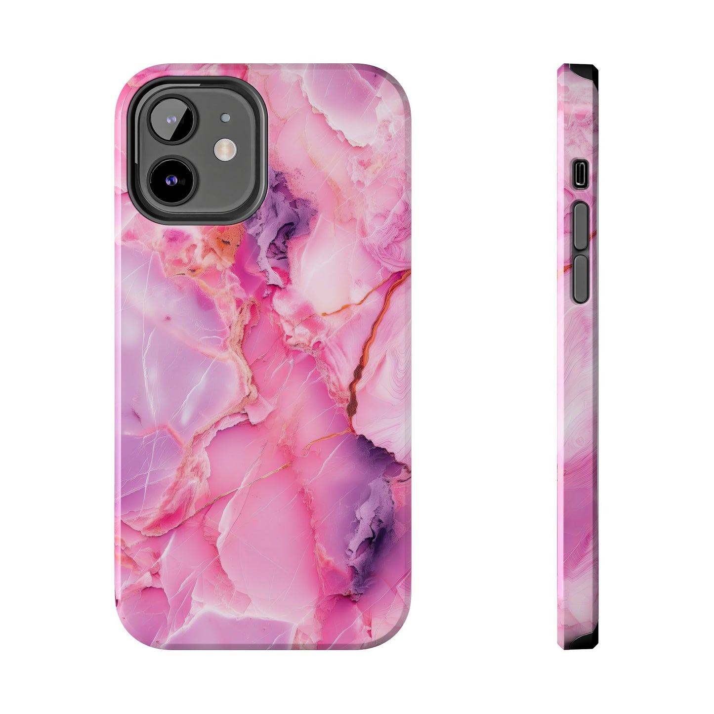 Pink Marble Tough Cases for iPhone, Stylish Protective Covers