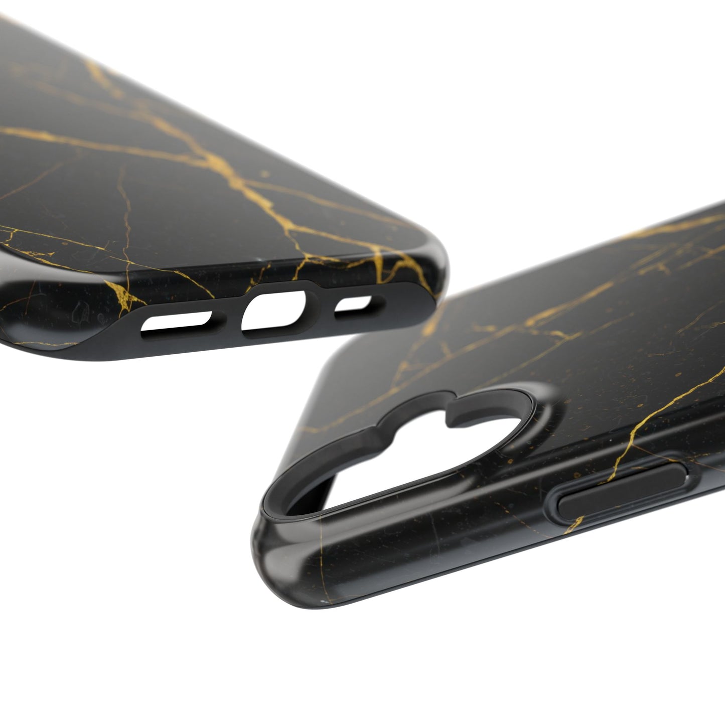 Luxury Black Marble Impact-Resistant iPhone