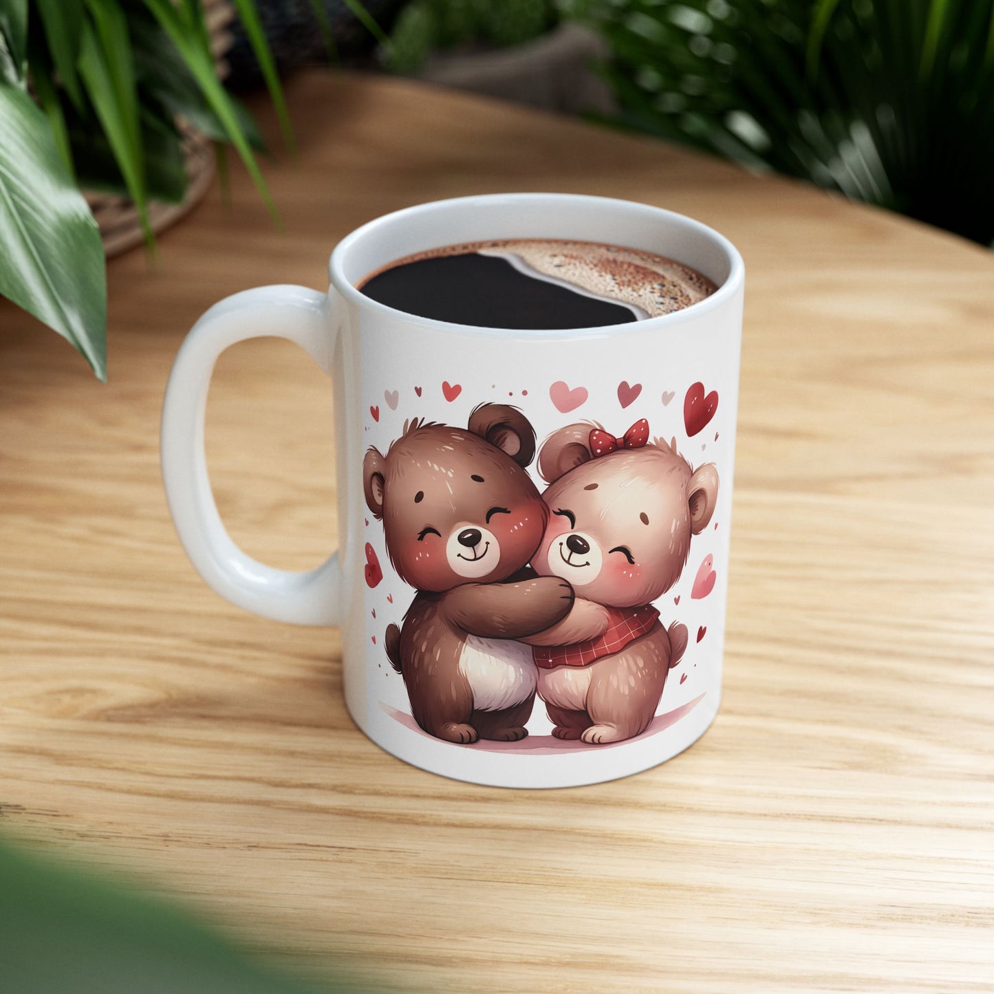 Cute Bear Love Ceramic Mug - Adorable 11oz & 15oz Heart Design