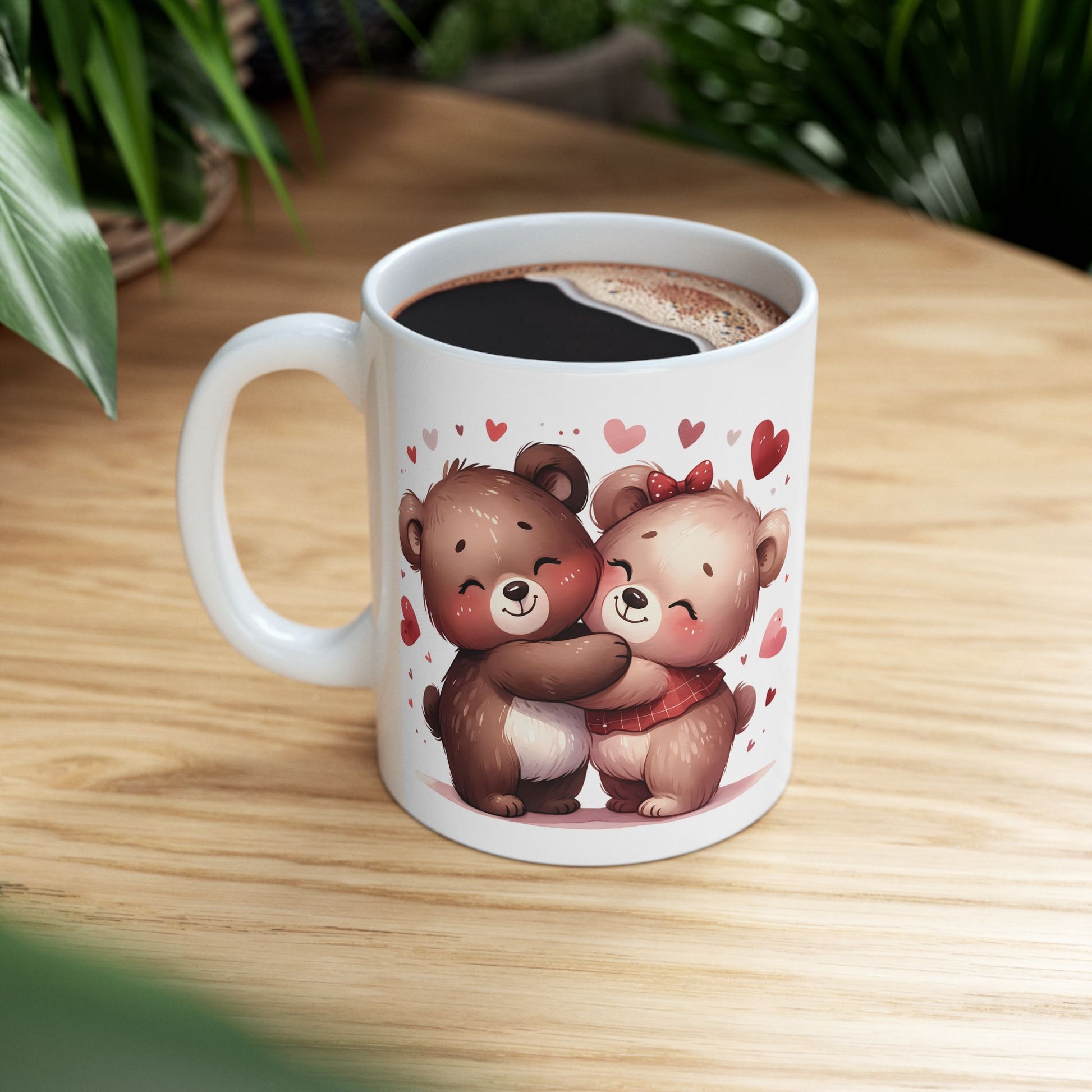 Cute Bear Love Ceramic Mug - Adorable 11oz & 15oz Heart Design
