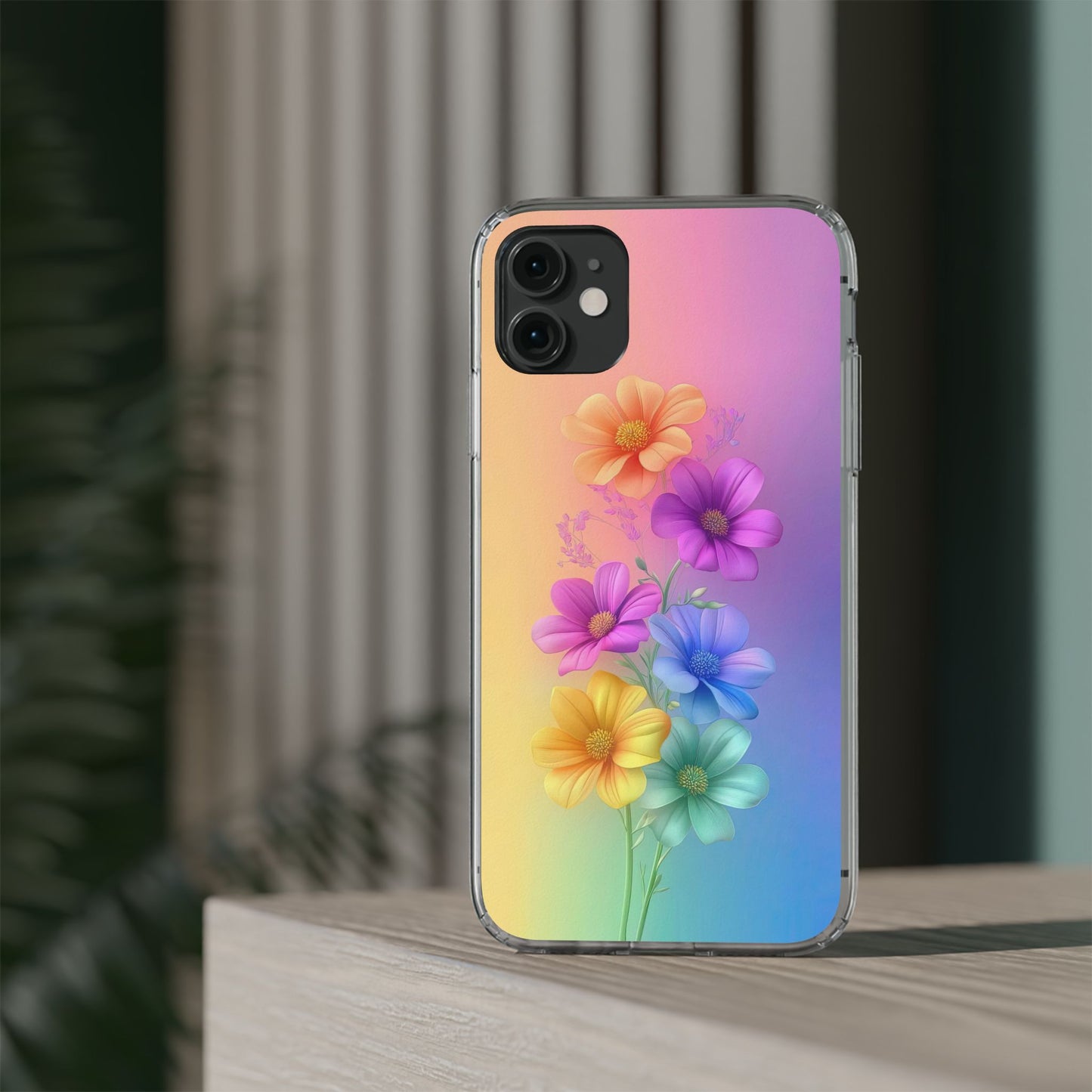 Floral Clear Phone Case – Colorful Flower Design