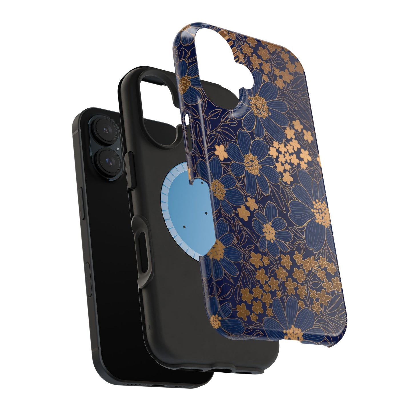 Luxury Serial Magnetic Phone Case, Golden Floral