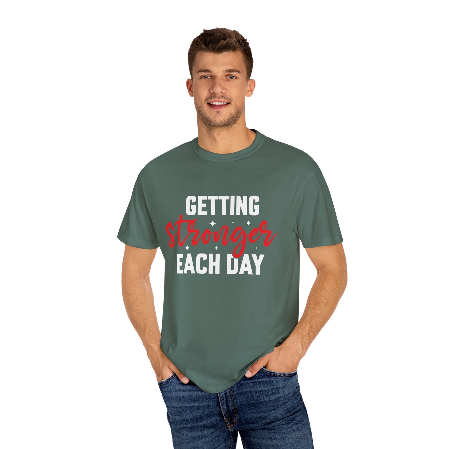 Unisex Motivational T-Shirt - "Getting Stronger Each Day" - Perfect for Fitness Enthusiasts