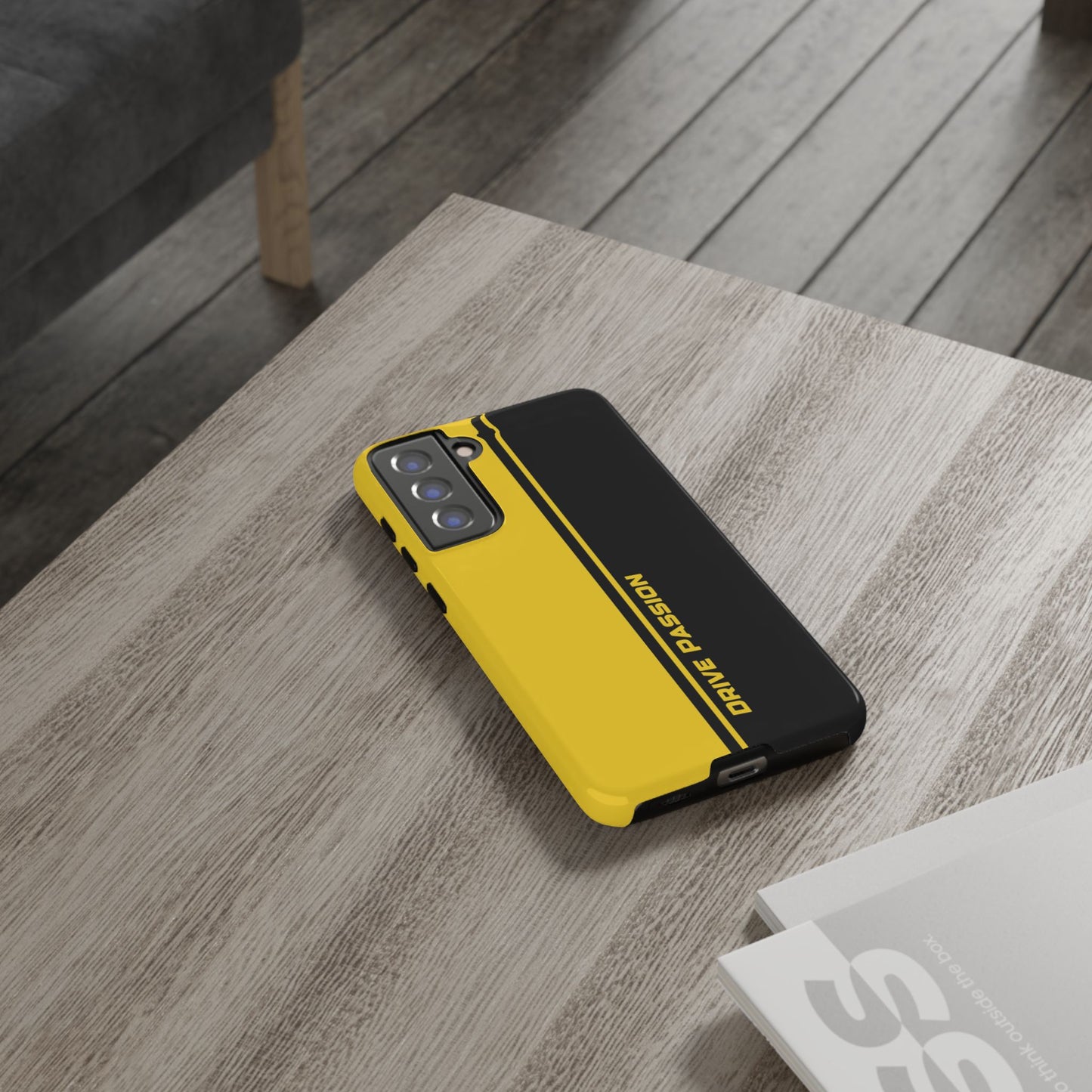 Drive Passion Tough Case – Bold Yellow & Black Design