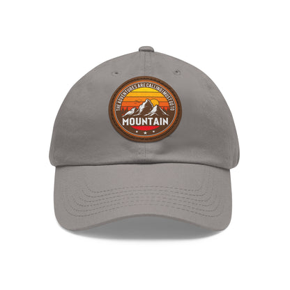 Mountain Adventure Dad Hat with Leather Patch