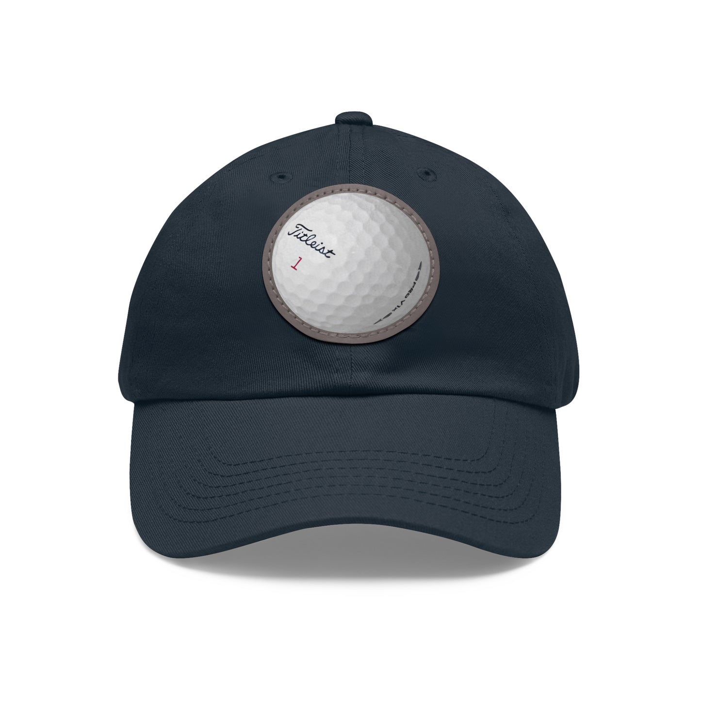 Golf Dad Hat with Leather Patch (Round)