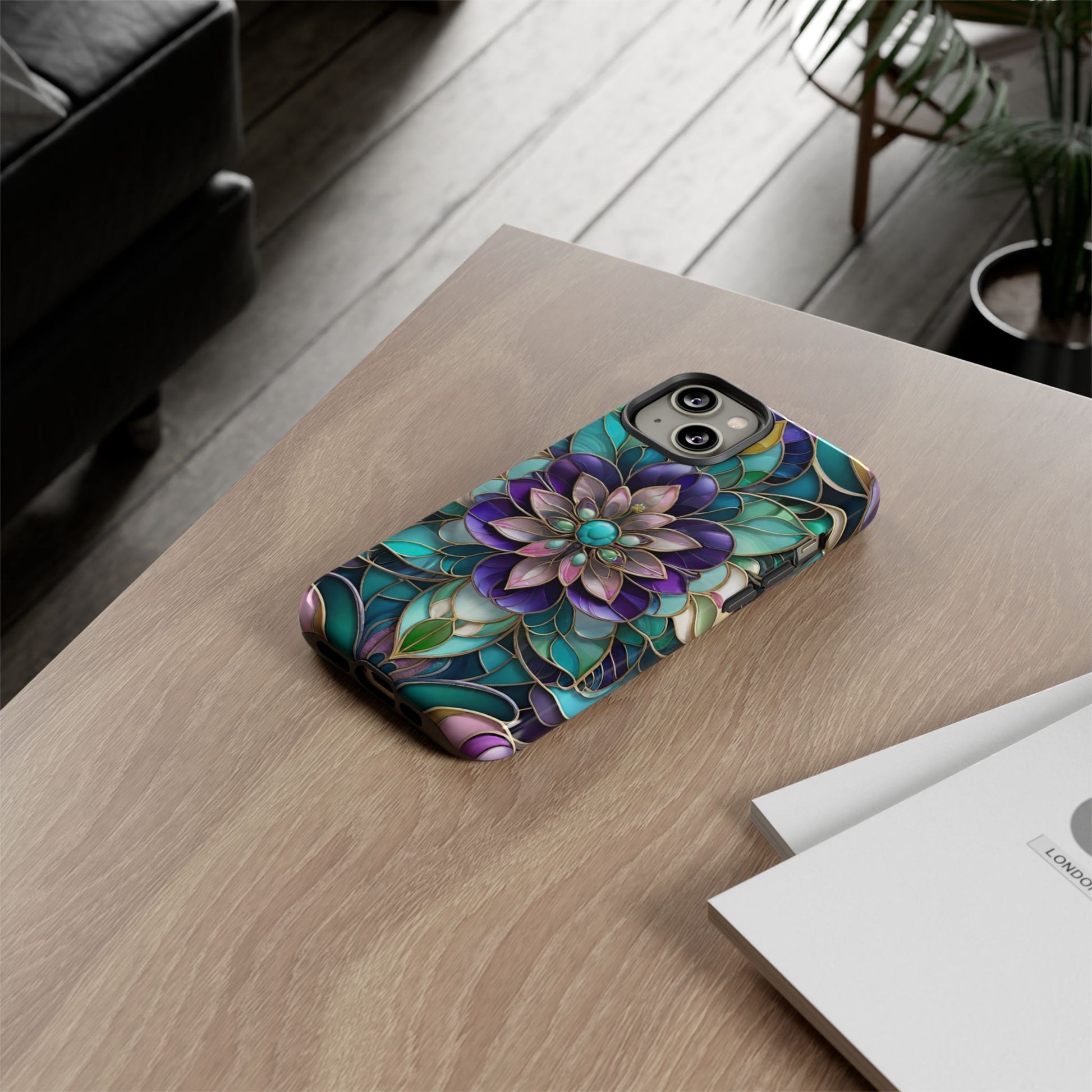 Floral Stained Glass Tough Phone Case -Stylish Protection for Your Device