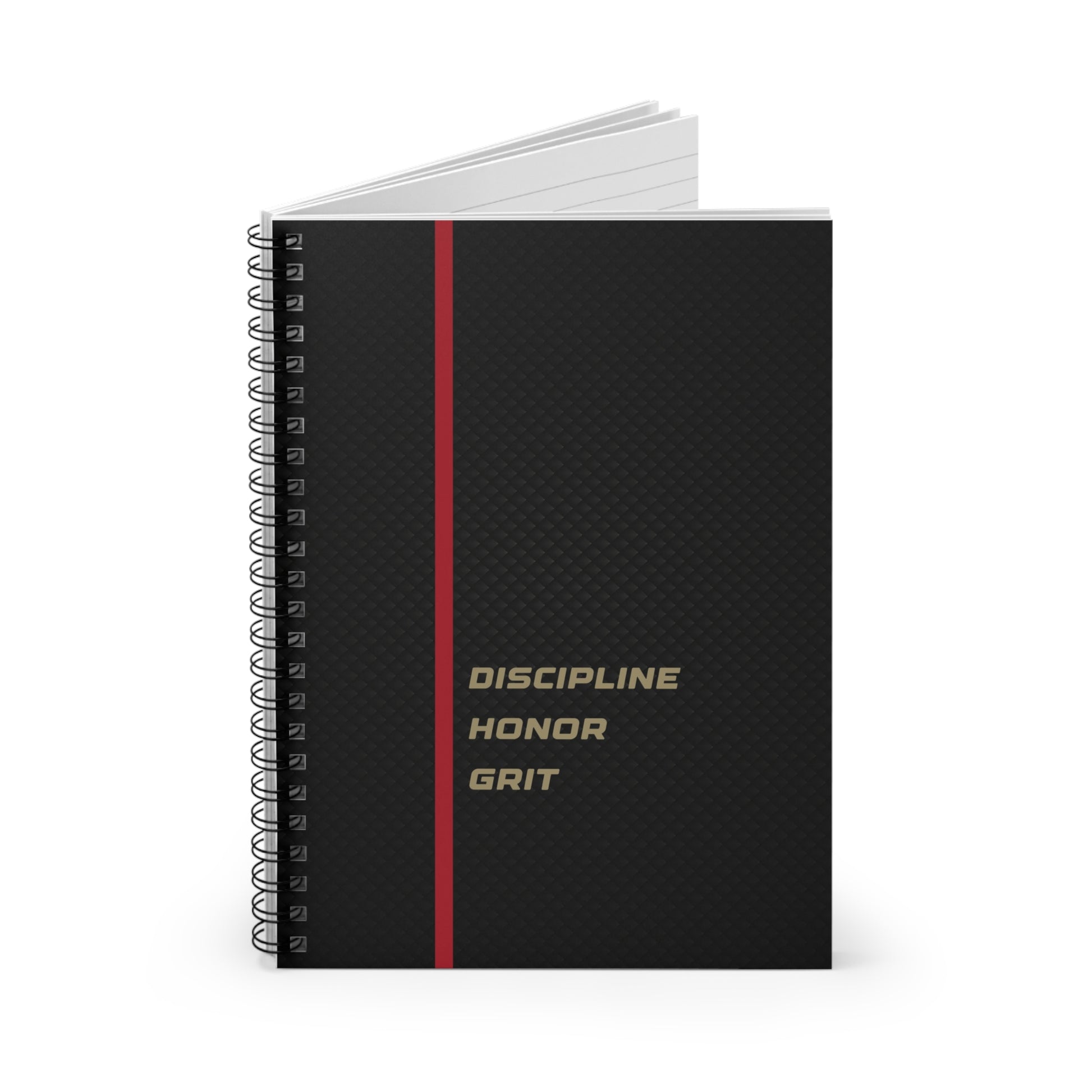 Motivational Spiral Notebook - Discipline, Honor, Grit